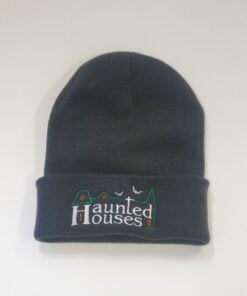 haunted houses grey beanie hat, haunted houses events ghost hunt merchandise 2022